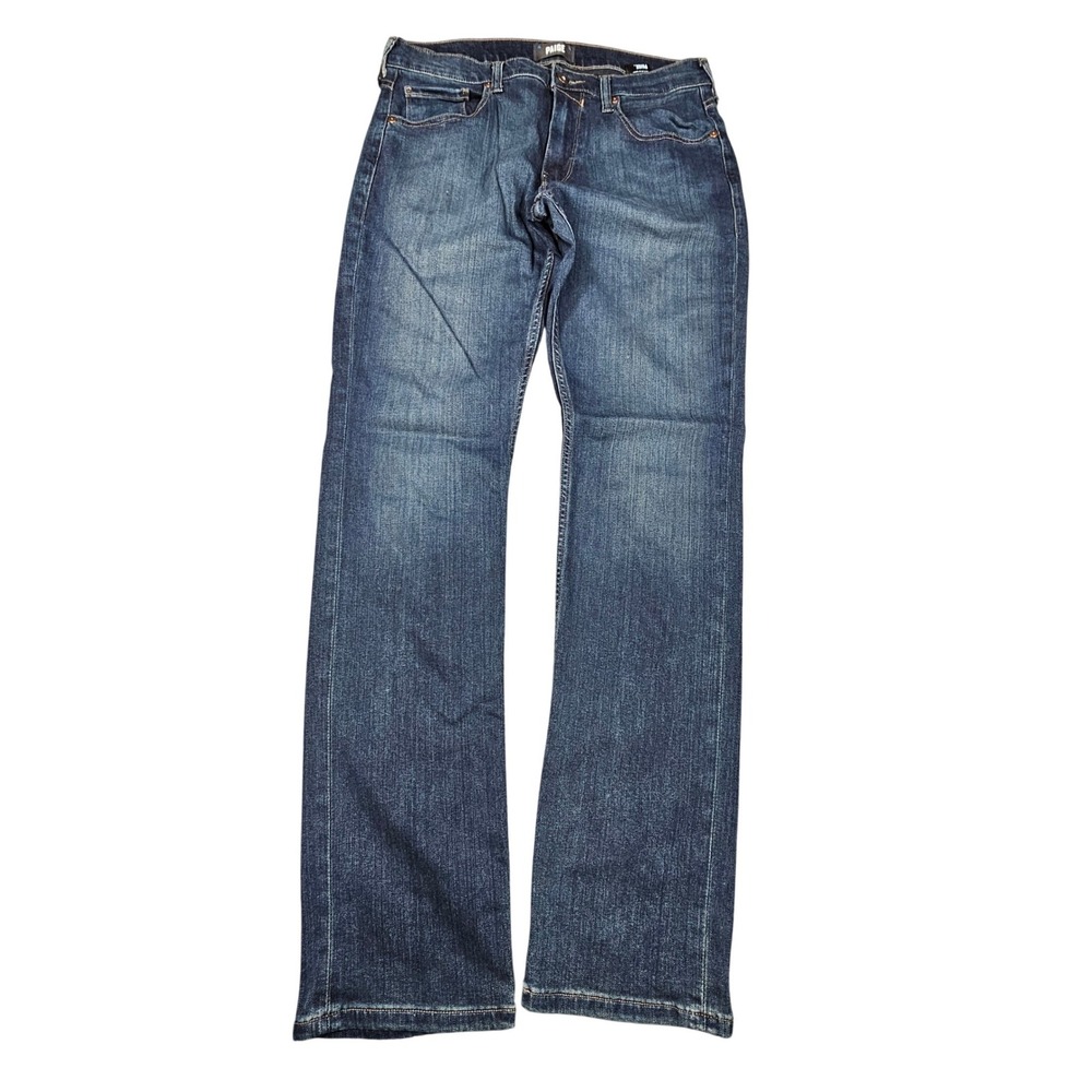 PAIGE Federal Transcend Slim Straight Jeans Mens 32 Cellar Dark Wash Blue - Picture 3 of 13
